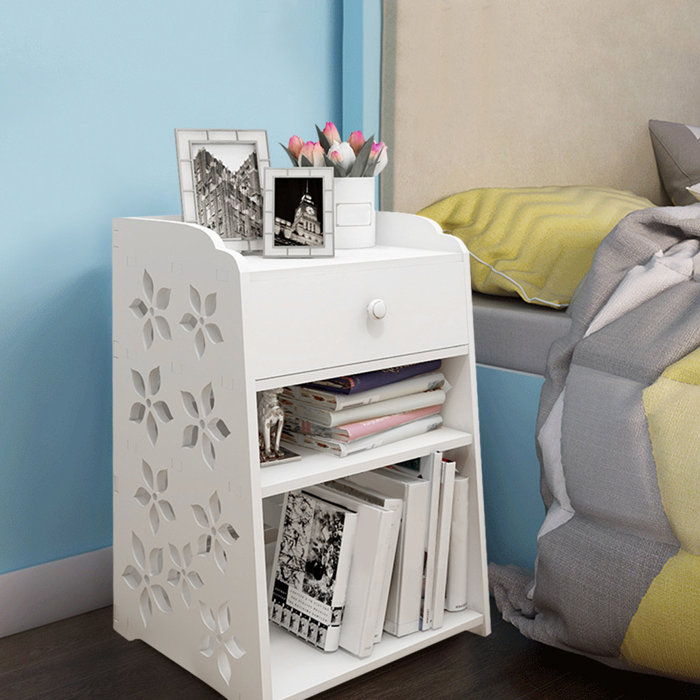 Red Barrel Studio® Montevideo 1 Drawer Plastic Nightstand in White